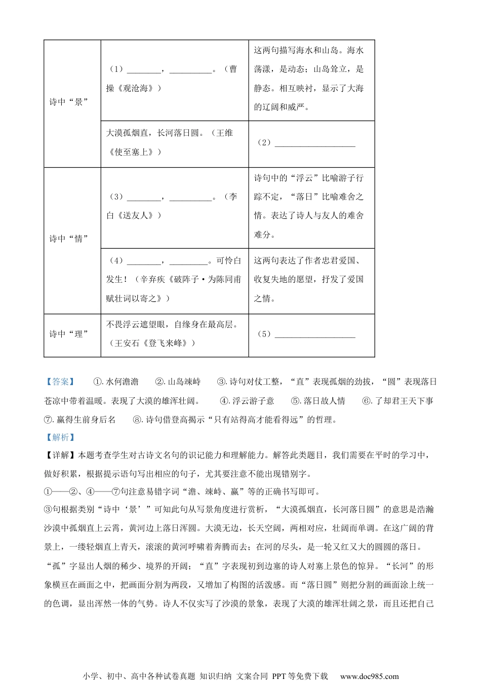 精品解析：2023年湖南省郴州市中考语文真题（解析版）.docx