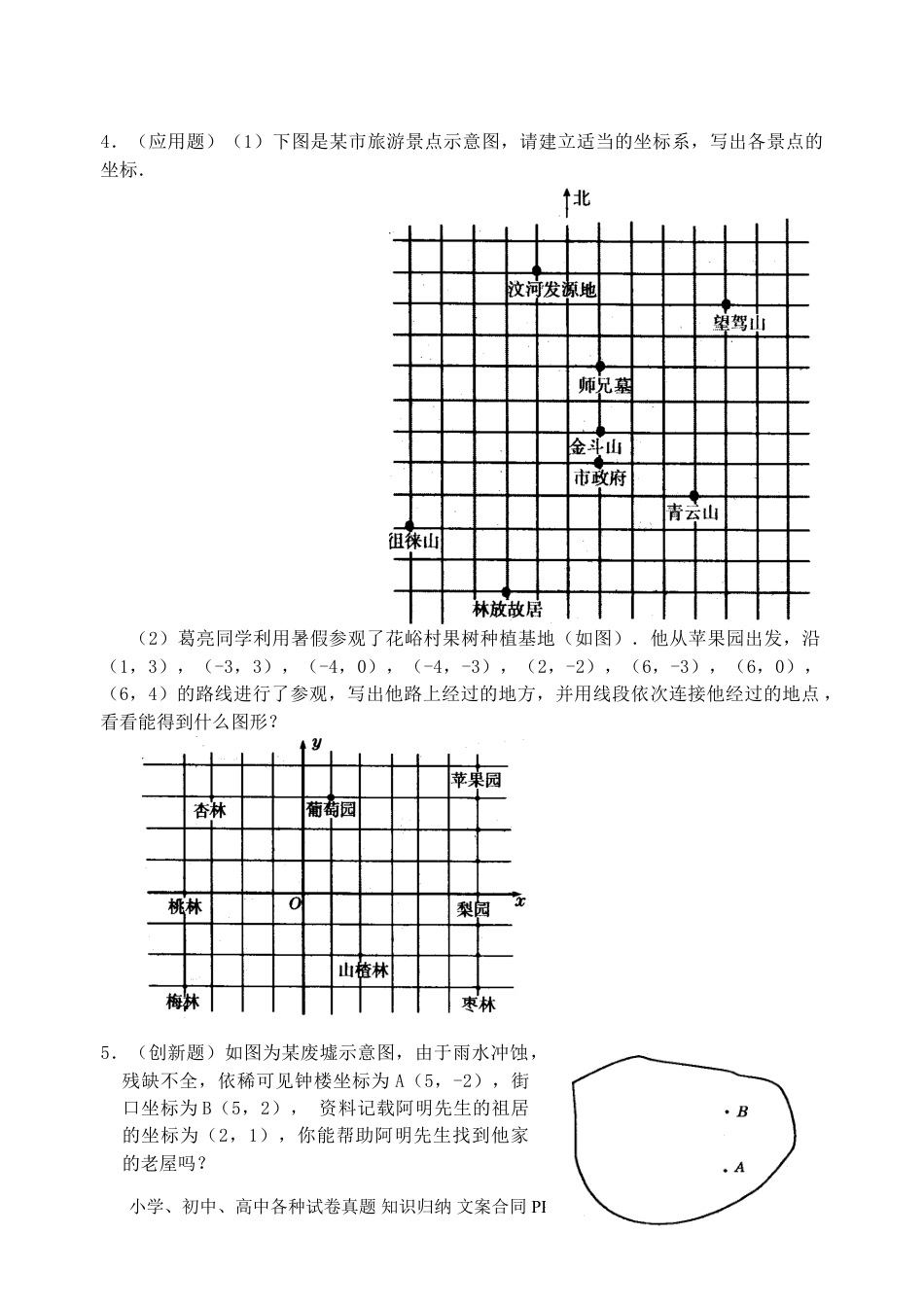 七年级数学下册7.2 用坐标表示地理位置 检测题.doc