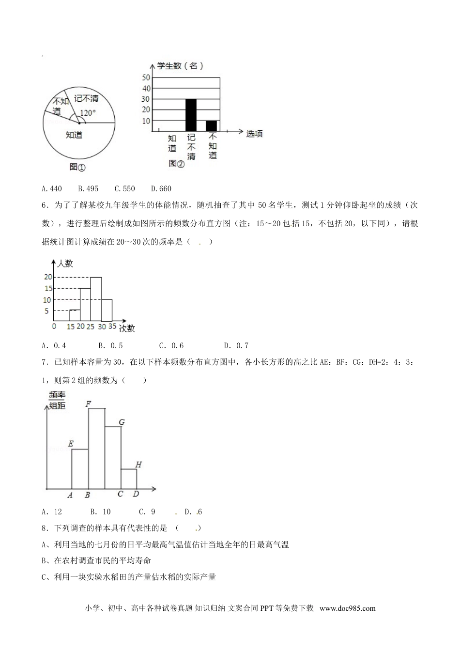 七年级数学下册第10章 数据的收集、整理和描述（B卷）.doc