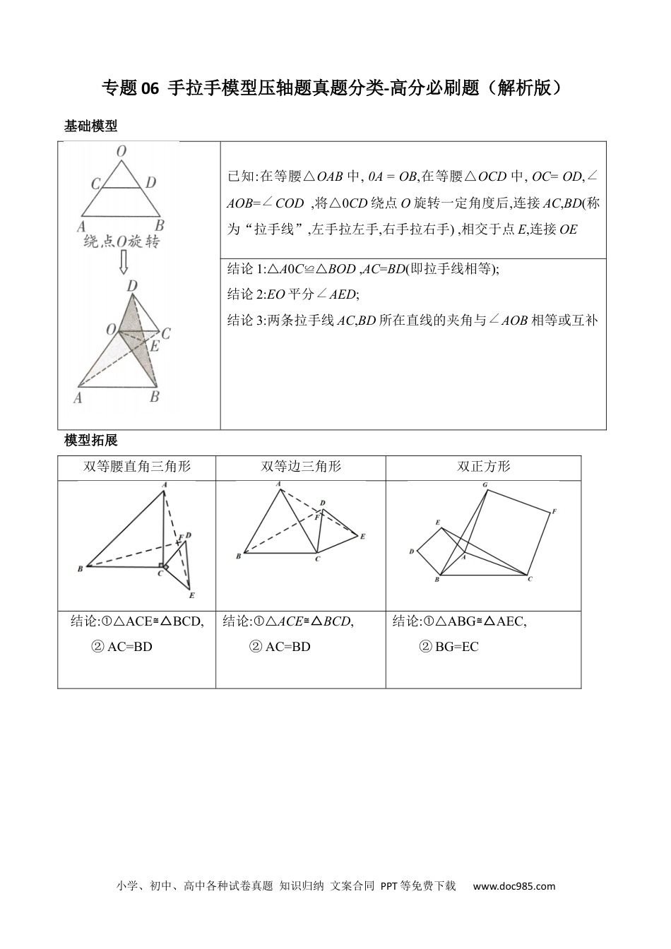 人教八年级数学上册 专题06 手拉手模型压轴题真题分类（解析版）—2022-2023学年八年级数学上册重难点题型分类高分必刷题（人教版）.docx