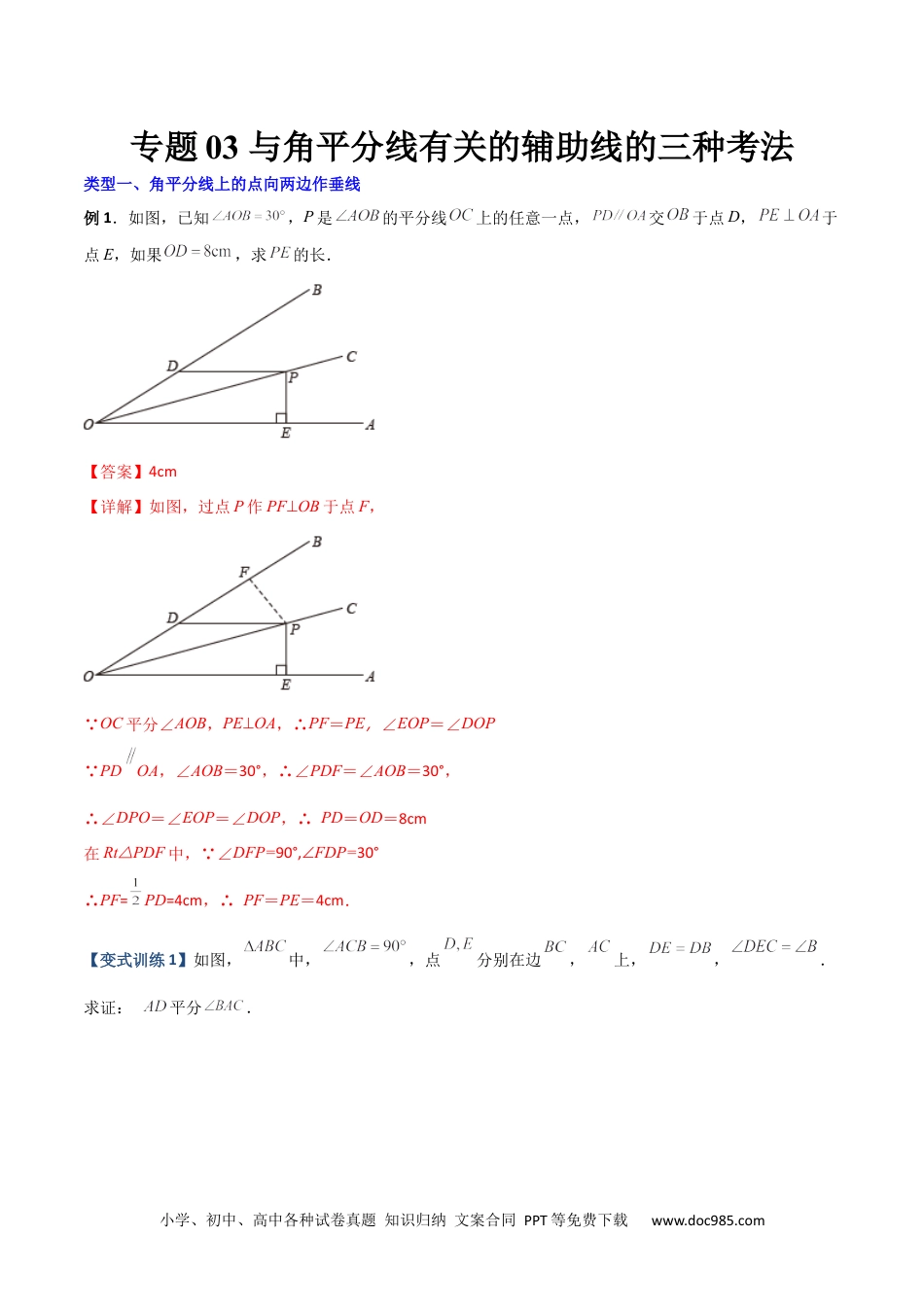 人教八年级数学上册 专题03 与角平分线有关的辅助线的三种考法（解析版）-【压轴必考】2022-2023学年八年级数学上册压轴题攻略（人教版）.docx