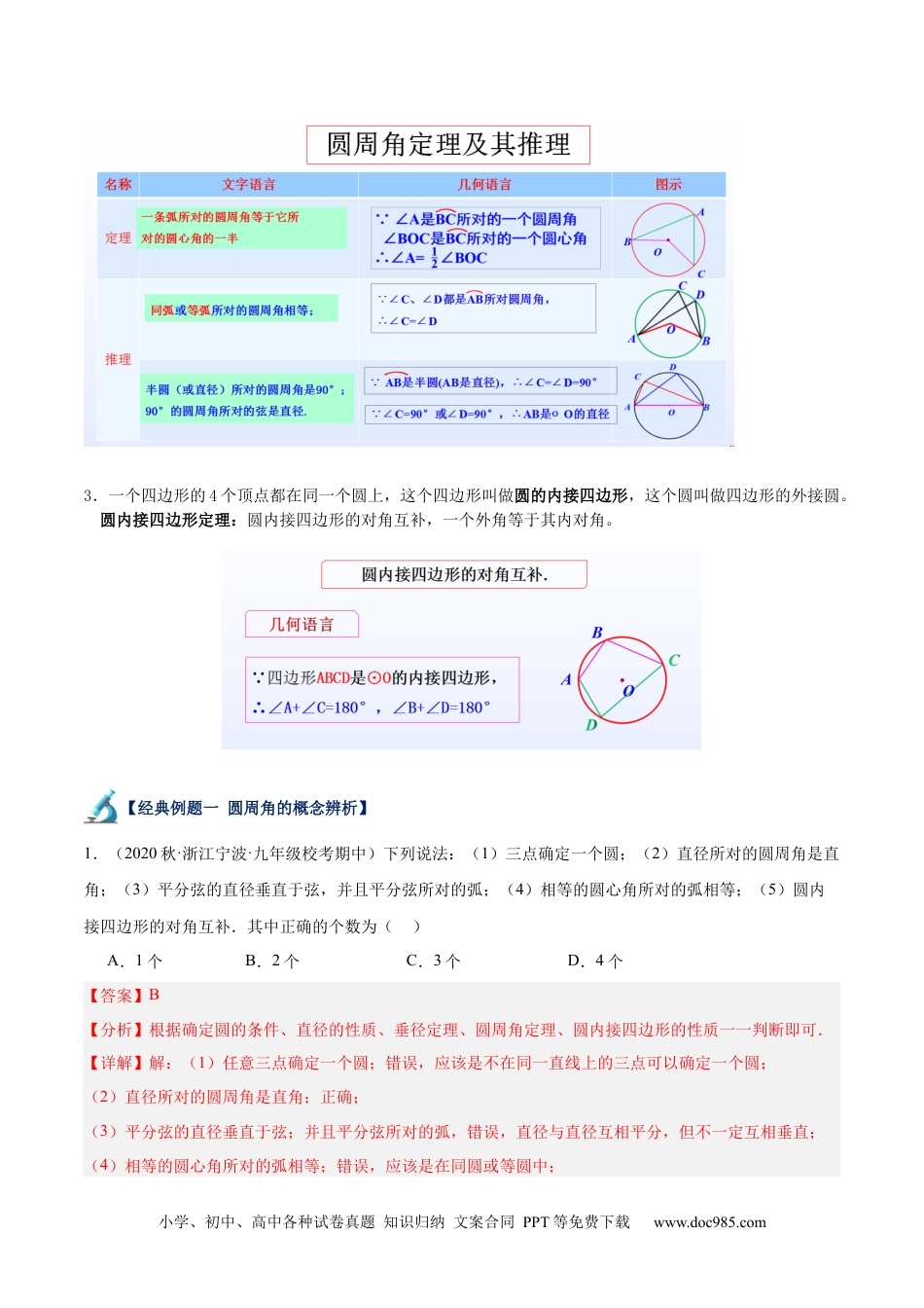 人教九年级数学下册  专题17 圆周角重难点题型专训（八大题型）（解析版）.docx