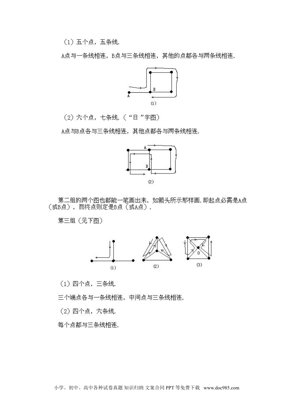 小学二年级下册数学奥数知识点讲解第5课《一笔画问题》试题附答案.doc