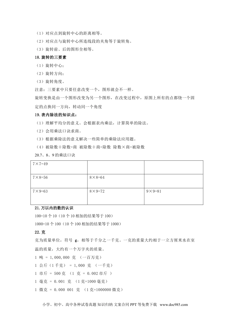 【数学】小学二年级下册数学知识点归纳.doc