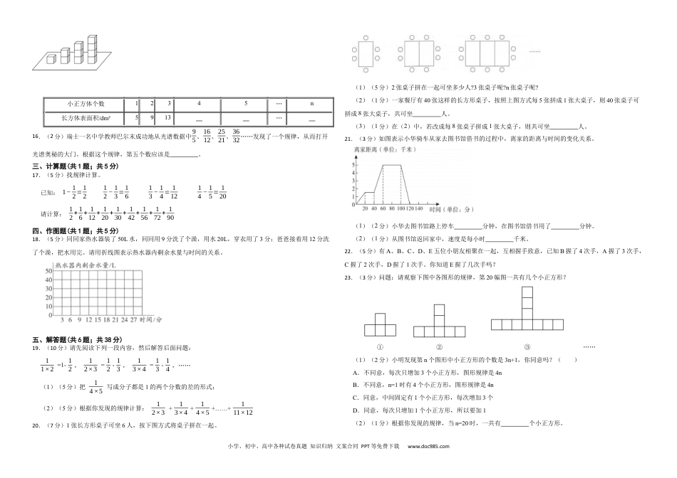 人教版小学数学六年级上册第八单元 数学广角——数与形 基础练.docx