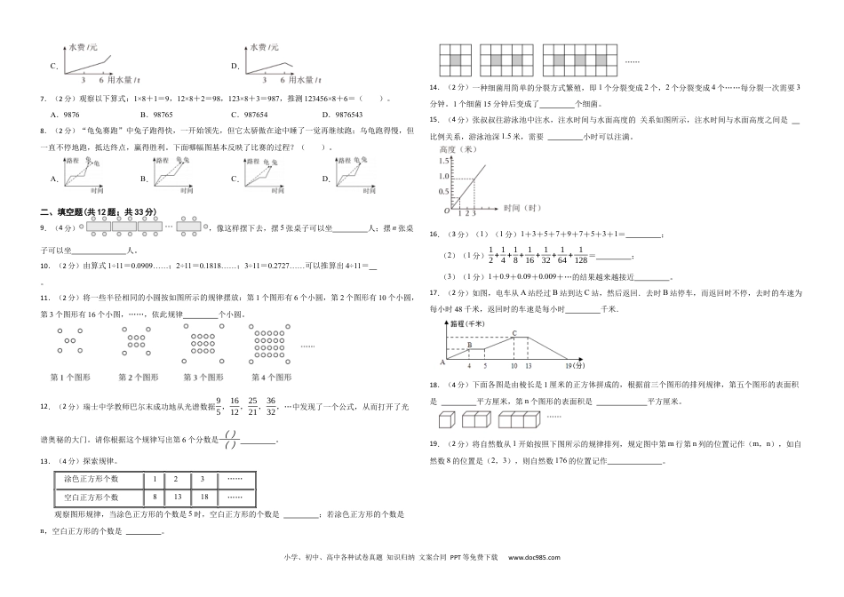 人教版小学数学六年级上册第八单元 数学广角——数与形 提升练.docx