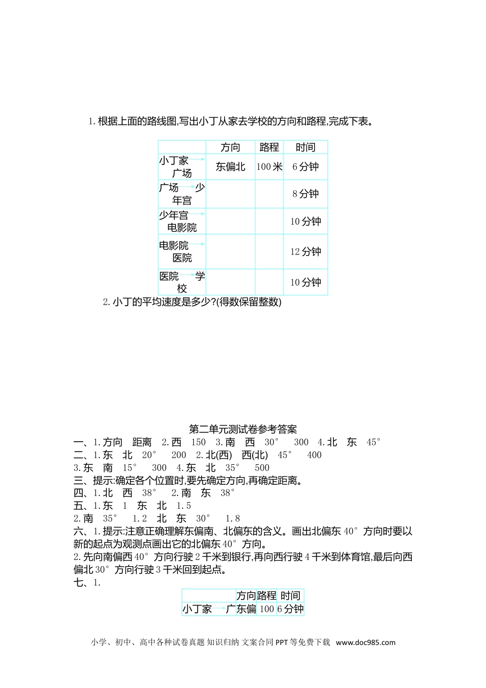 小学六年级数学上册第二单元测试卷.doc