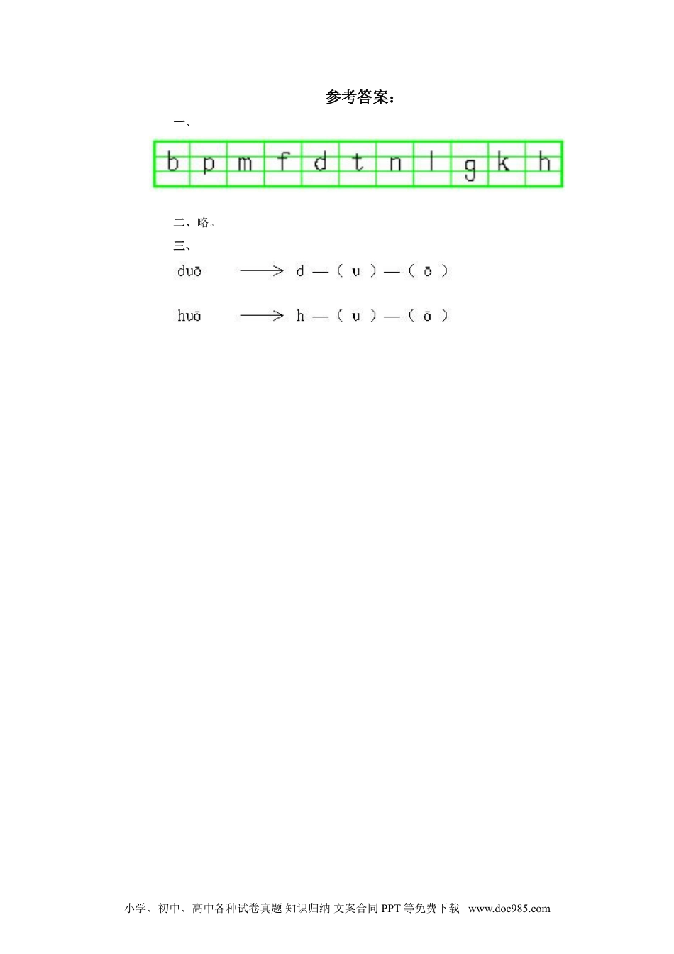 小学一年级语文上册课时练习 汉语拼音05ɡ k h  2（网资源）.doc