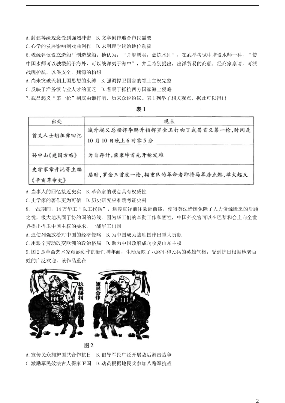 八省联考 历史 江苏卷.docx