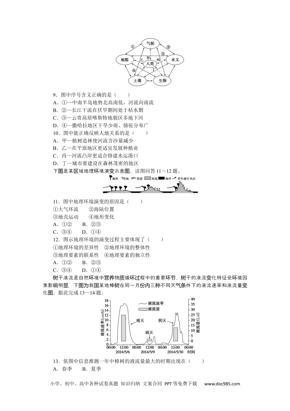 高中 地理·选择性必修1·鲁教版课时作业word课后作业提升12.docx