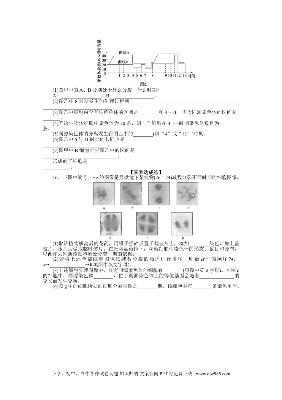 高中 生物·必修2课后分层检测案（word）课后分层检测案6.doc