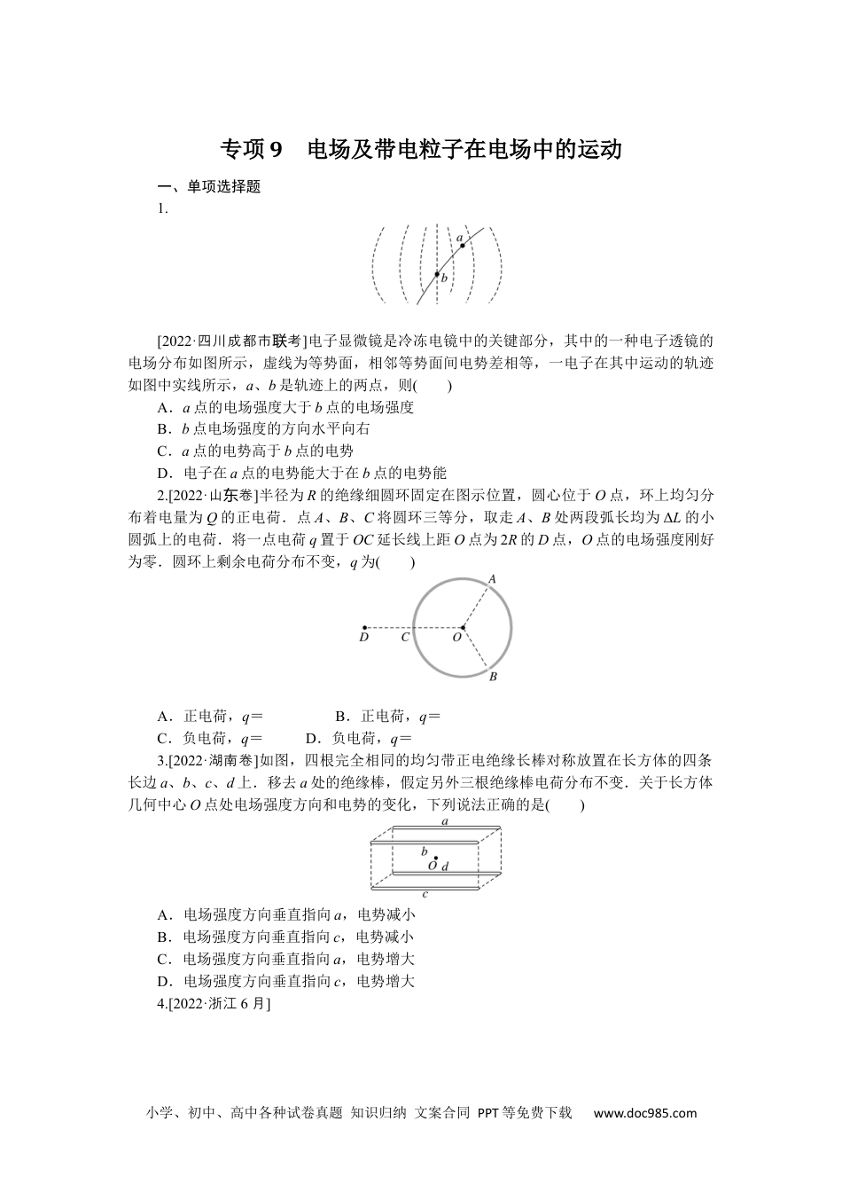 高中 2023二轮专项分层特训卷·物理【新教材】河北专版专项9.docx