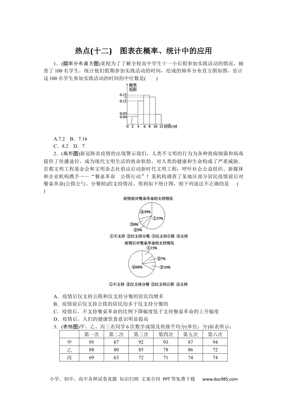 高中 2023二轮专项分层特训卷•数学·理科【统考版】4.12.docx