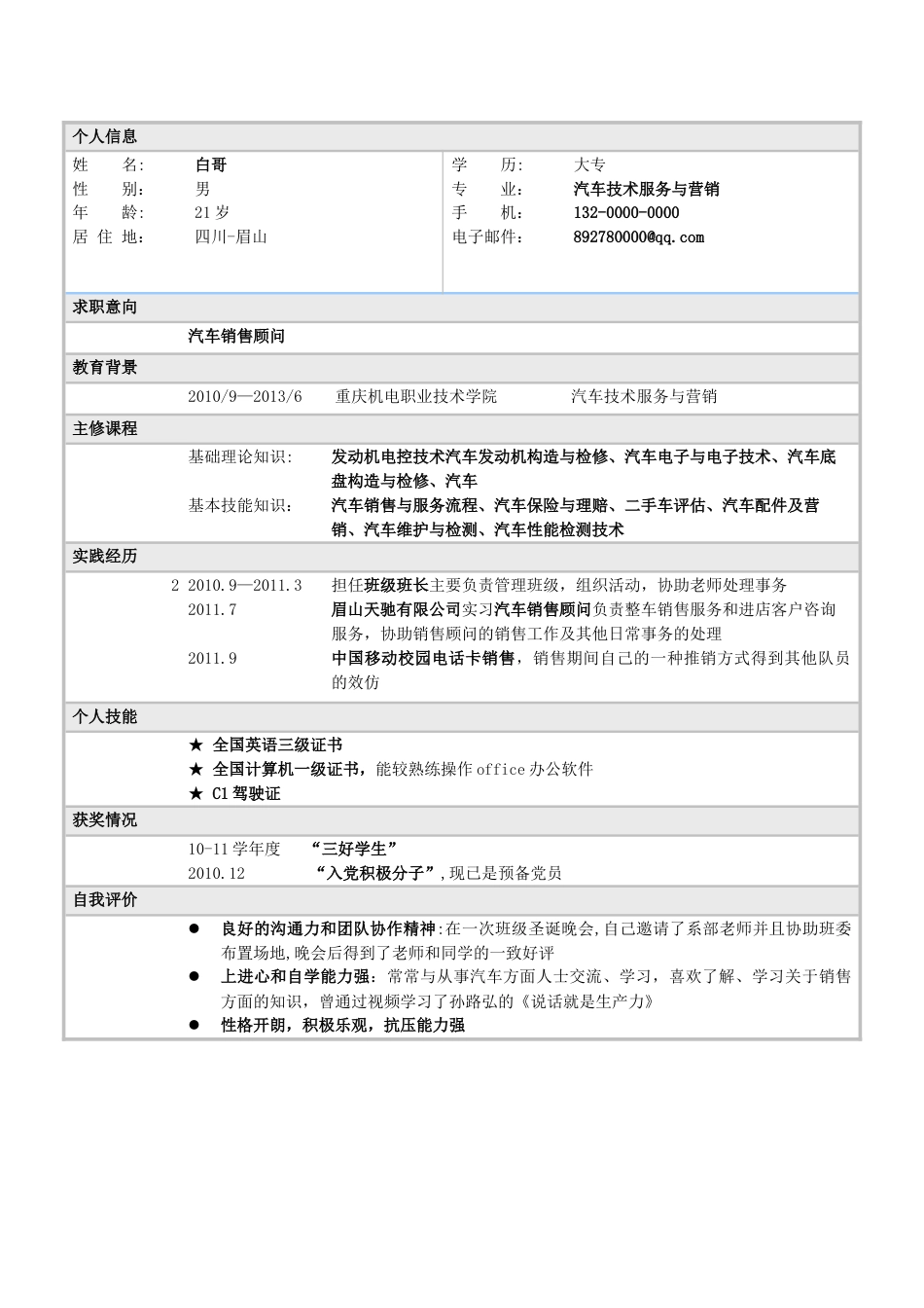 简历合集个人简历模板(33)简历合集 个人简历模板 免费下载.doc