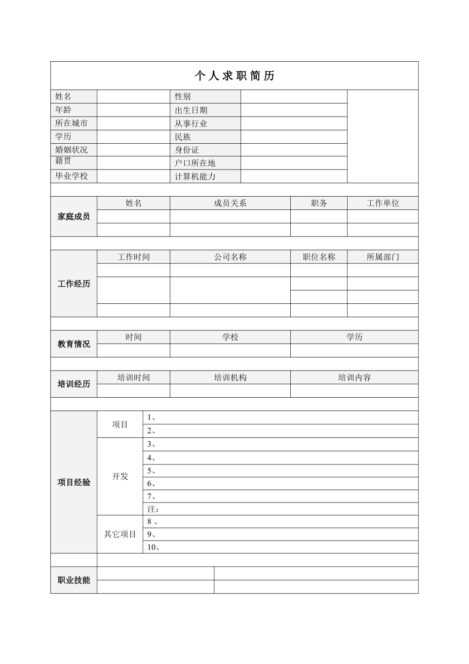 简历合集个人简历模板(167)简历合集 个人简历模板 免费下载.doc