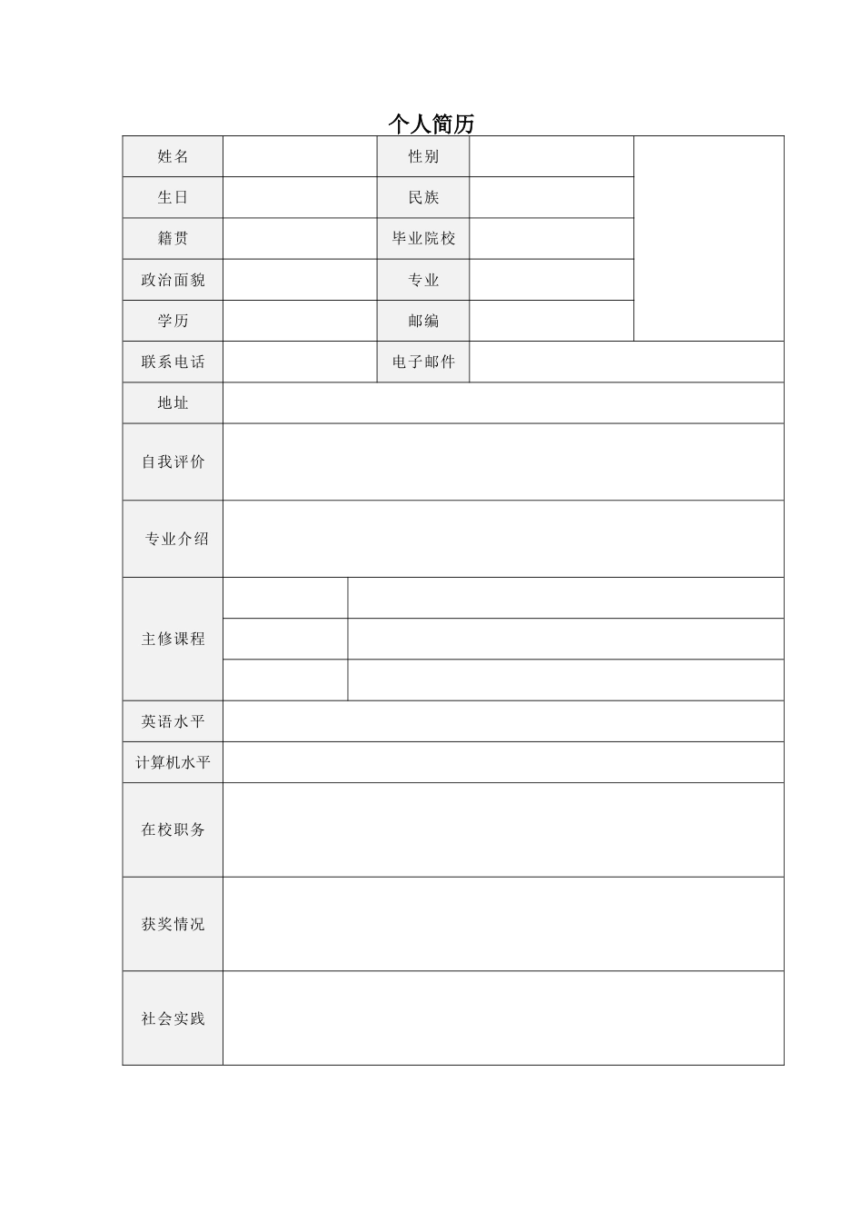 简历合集个人简历模板(463)简历合集 个人简历模板 免费下载.doc