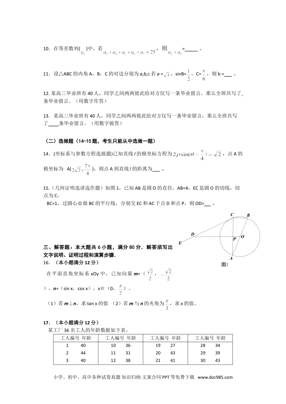 2015年高考数学试卷（理）（广东）（空白卷）.doc