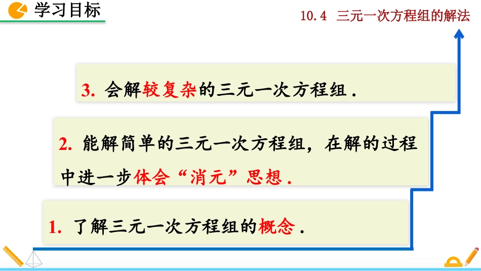 2025春七年级下册 数学人教版10.4 三元一次方程组的解法.pptx