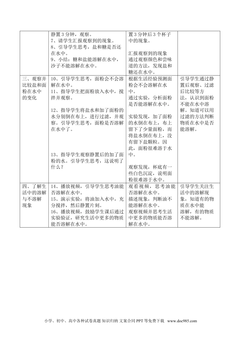 苏教版科学一年级下册第6课盐和糖哪儿去了word教案.doc