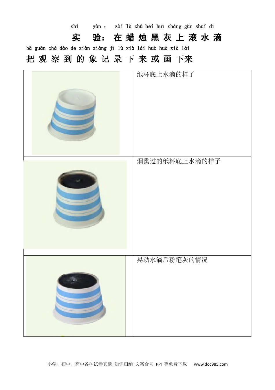 （苏教版）二年级下册科学神奇的新材料实验记录单.docx