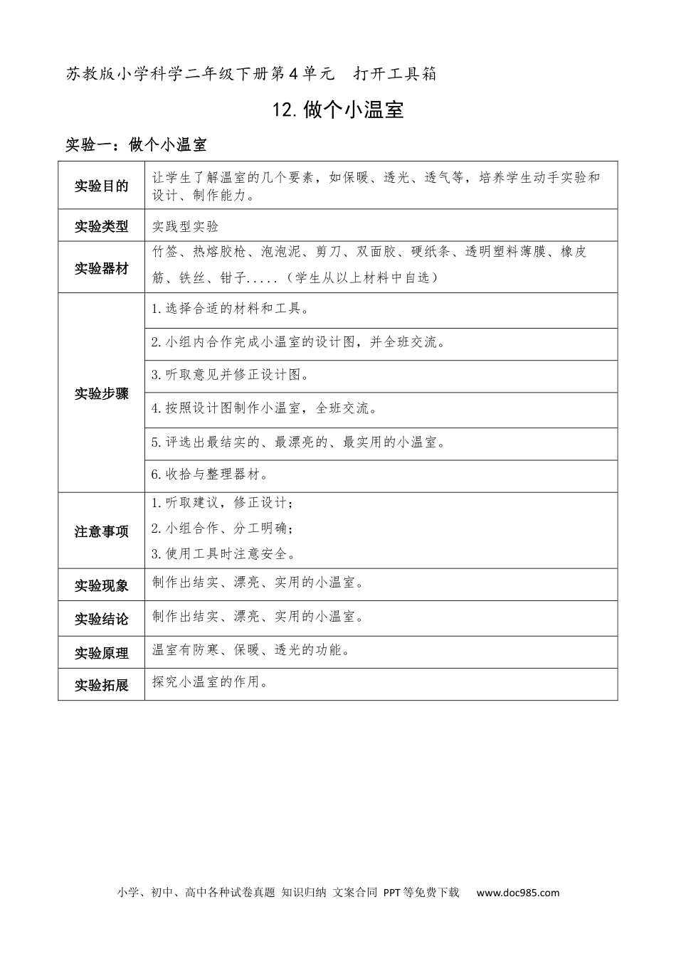 （苏教版）二年级下册科学实验单 (5).docx