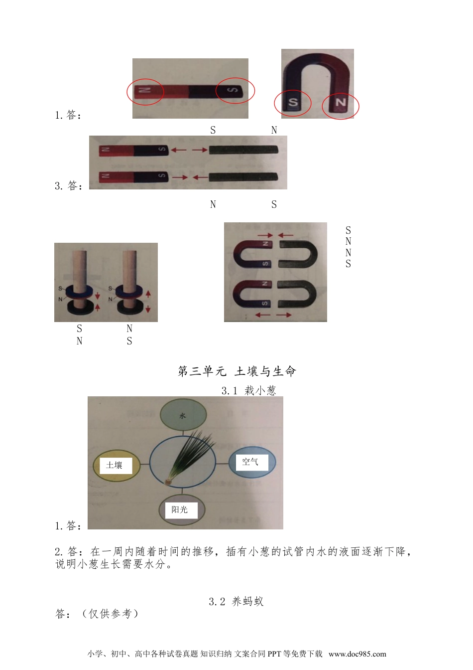 （苏教版）二年级下册科学苏教版二下科学活动手册答案（赠送）.doc