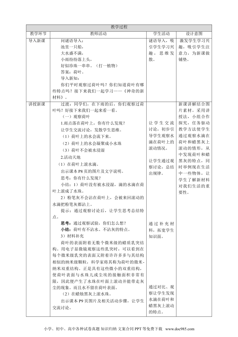 （苏教版）二年级下册科学苏教版-科学 二下1.3神奇的新材料-教案.doc