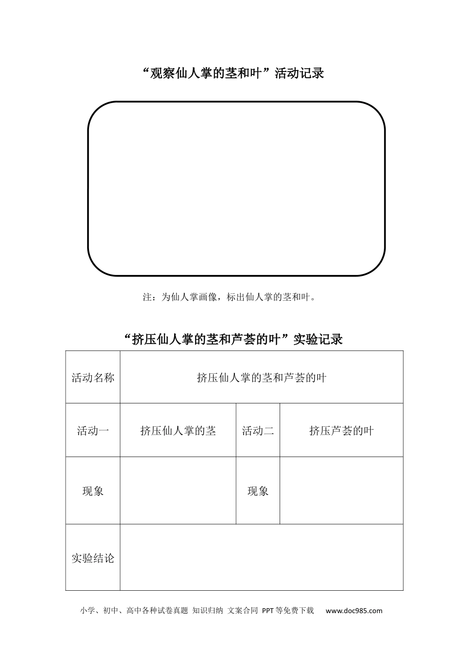 （苏教版）三年级下册科学实验记录单.docx