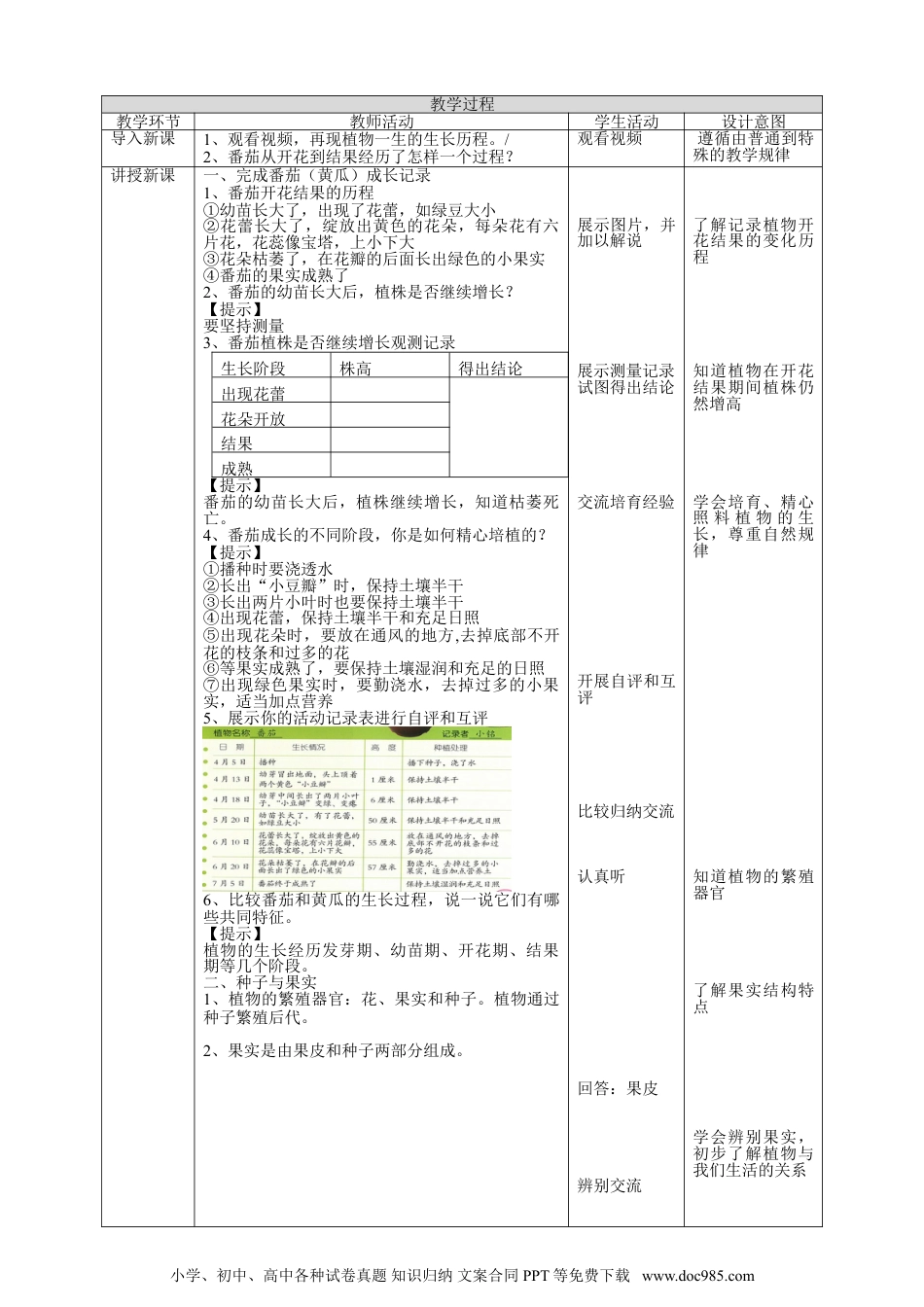 （苏教版）三年级下册科学苏教版（2019）科学三年级下1.4《植物结果了》教案.doc