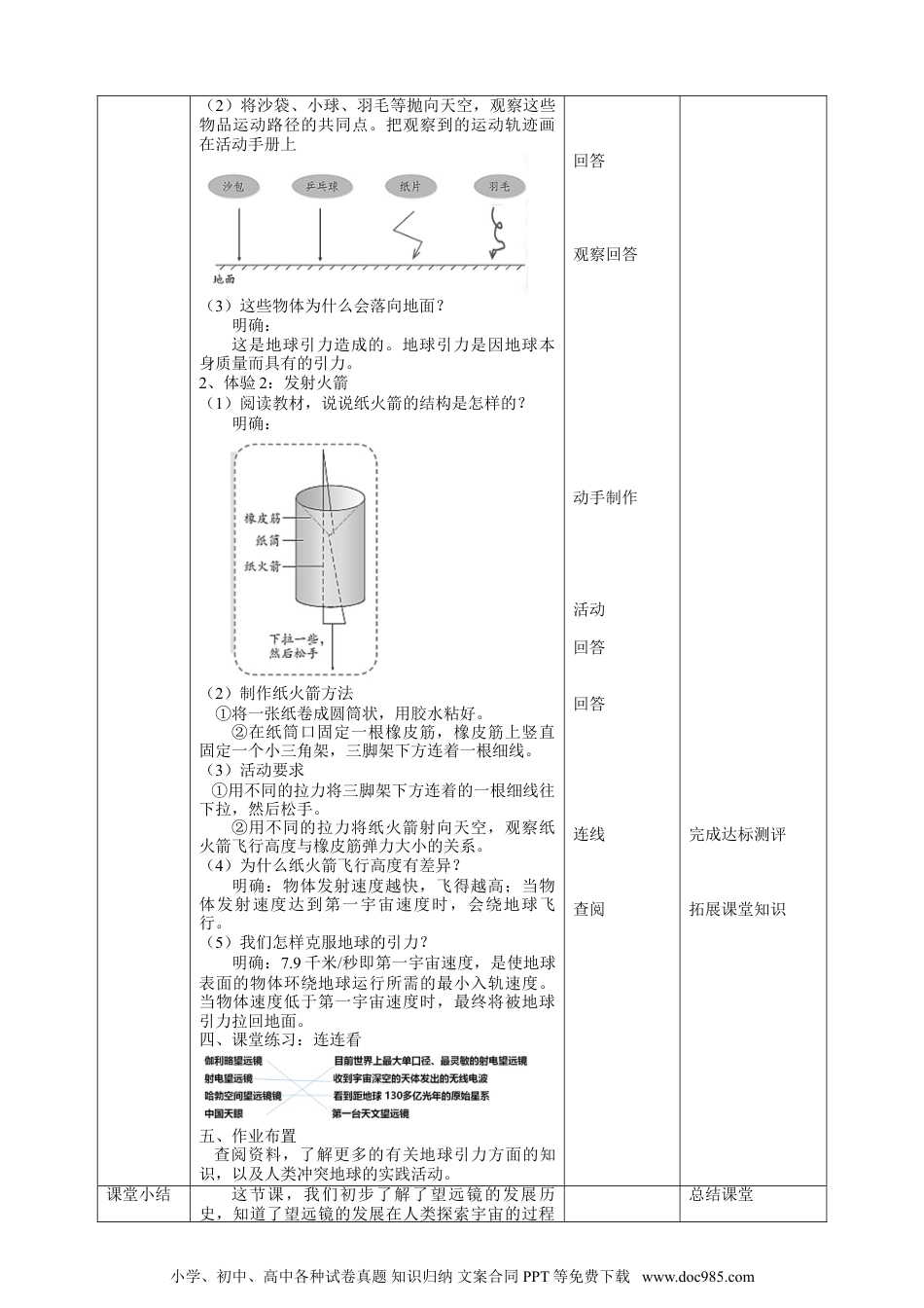 （苏教版）六年级上册科学 4.13《冲出地球》教案.doc