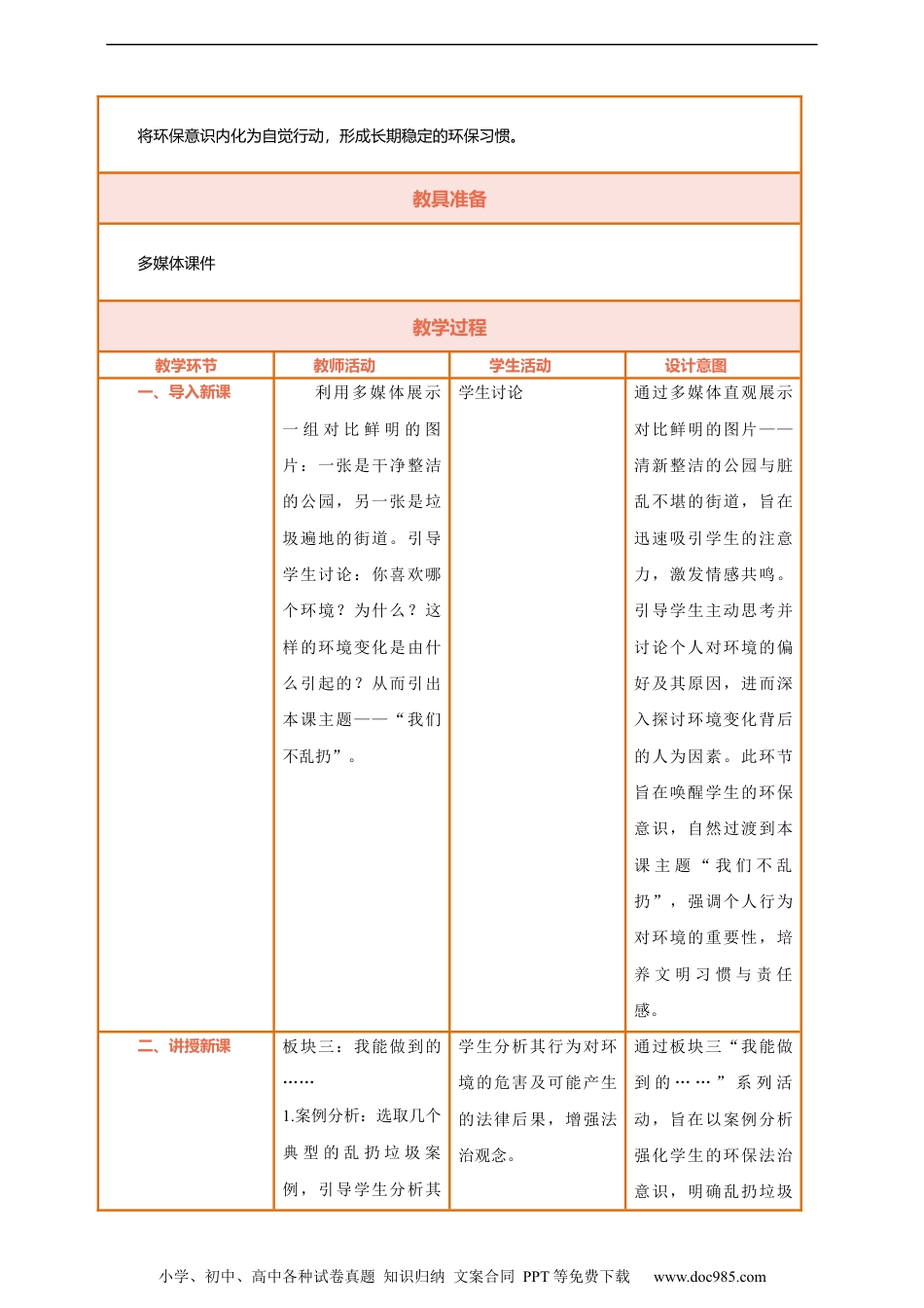 一年级上册部编版 道德与法治15.《我们不乱扔》第2课时 教案.docx