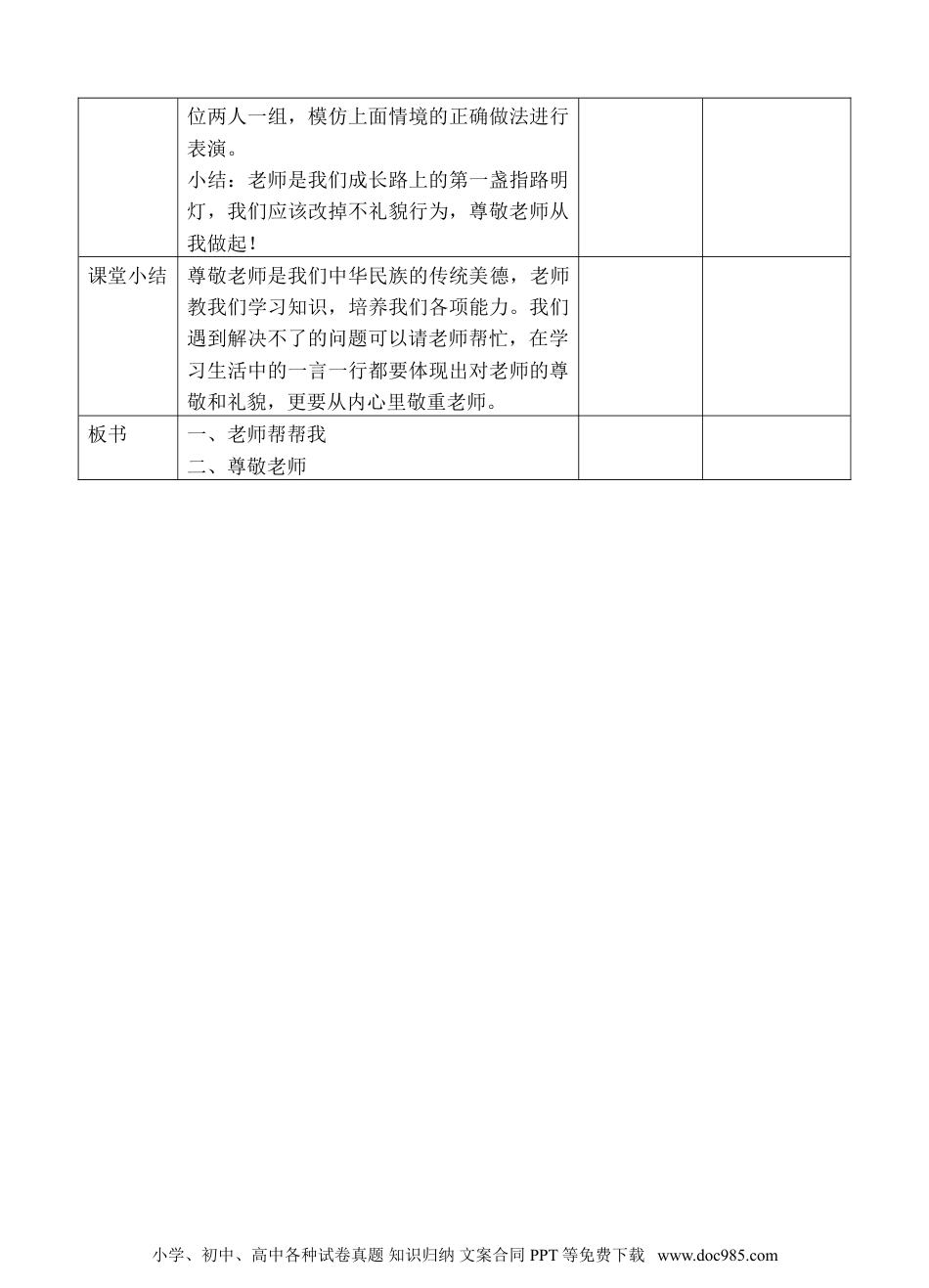 一年级上册部编版 道德与法治我认识您了第二课时教案.doc