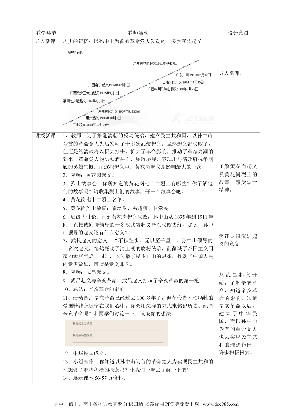 五年级下册部编版 道德与法治 8推翻帝制  民族觉醒  第二课时教案.doc