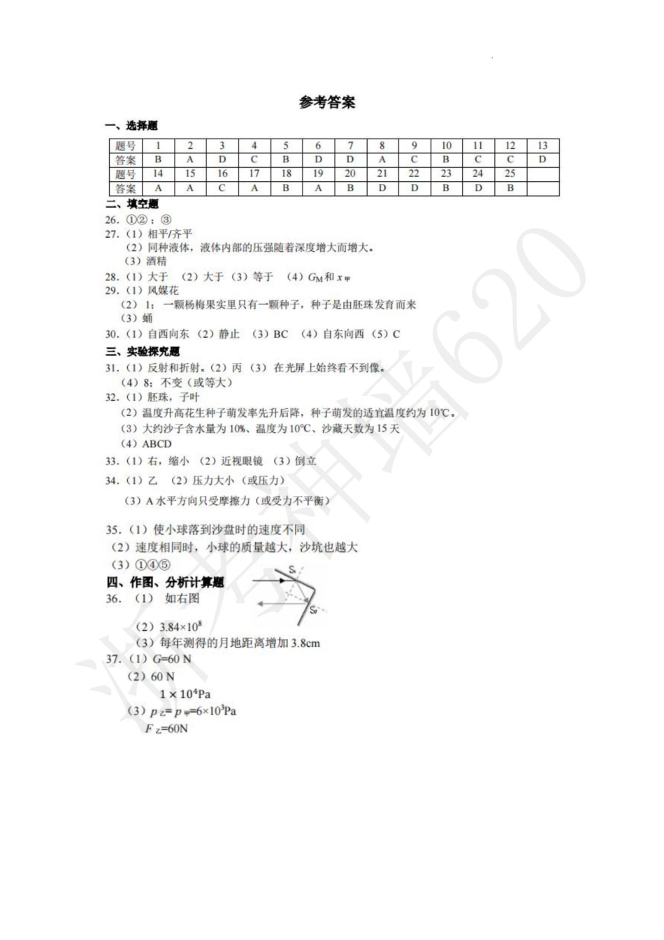 科学答案-2306杭州市拱墅区22学年七下期末.pdf