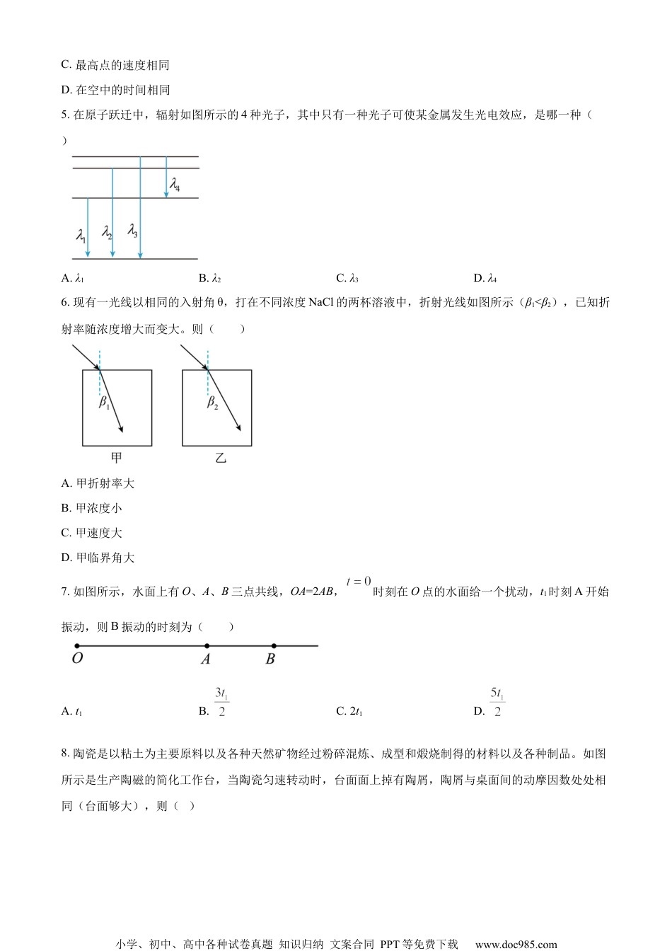 2024年高考物理试卷（江苏）（空白卷）.docx