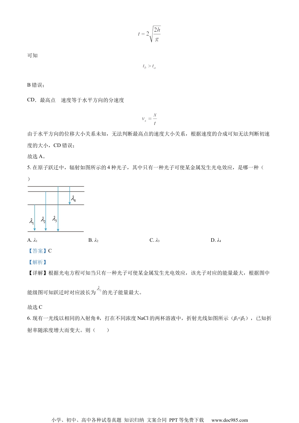 2024年高考物理试卷（江苏）（解析卷）.docx