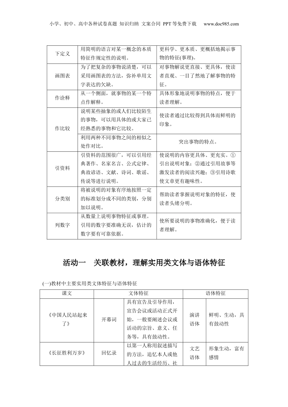 2025年新高考语文复习  板块一　学案5　分析文本特色(实用类)——关注“两体”，“篇”“类”结合.docx