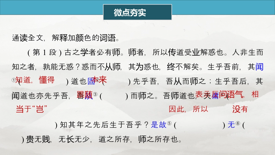必修上册(一)　单篇梳理2　师说.pptx