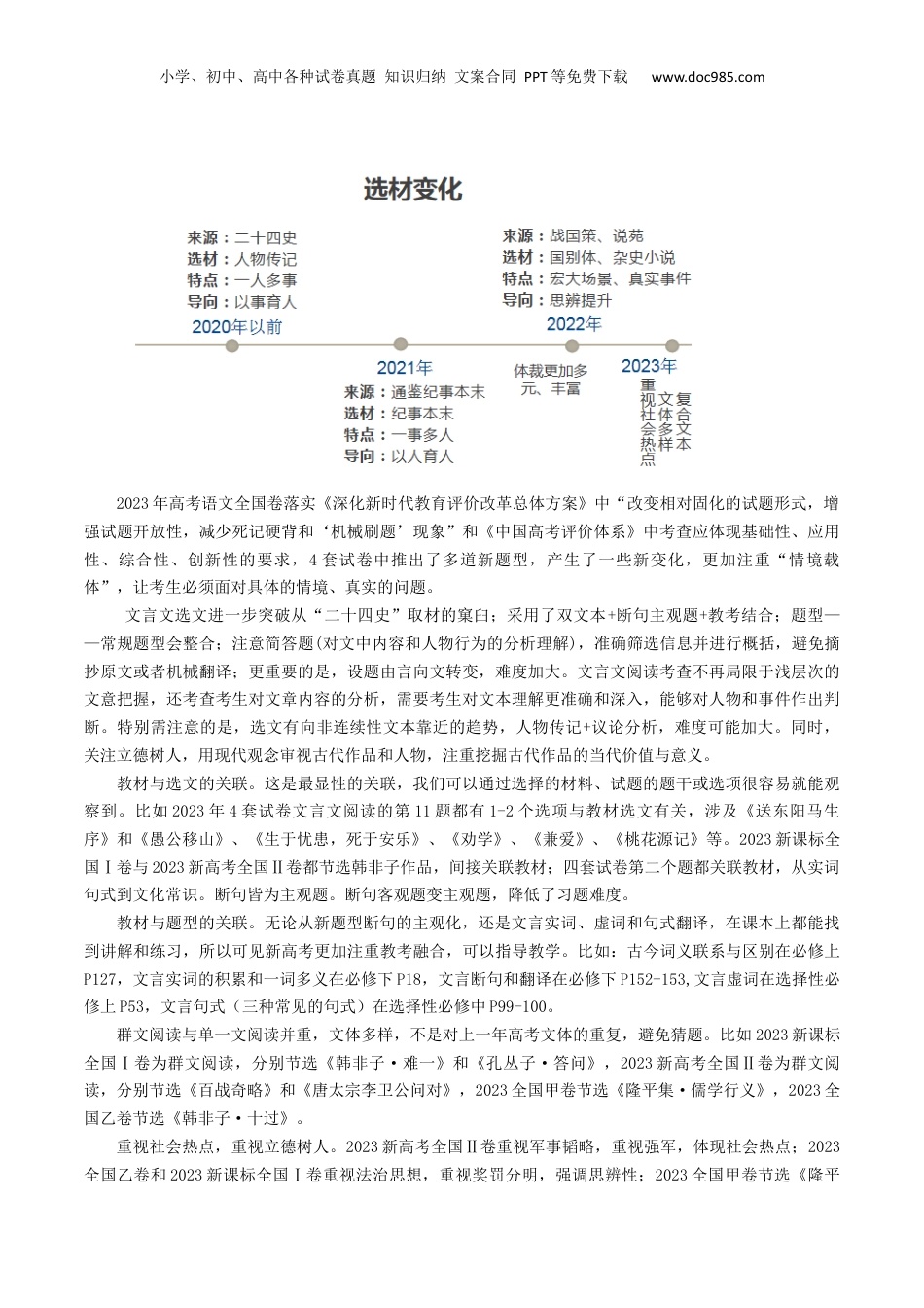 2024年新高考语文资料专题20+文言文双文本阅读新题型（讲义）-2024年高考语文二轮复习讲练测（新教材新高考）.docx