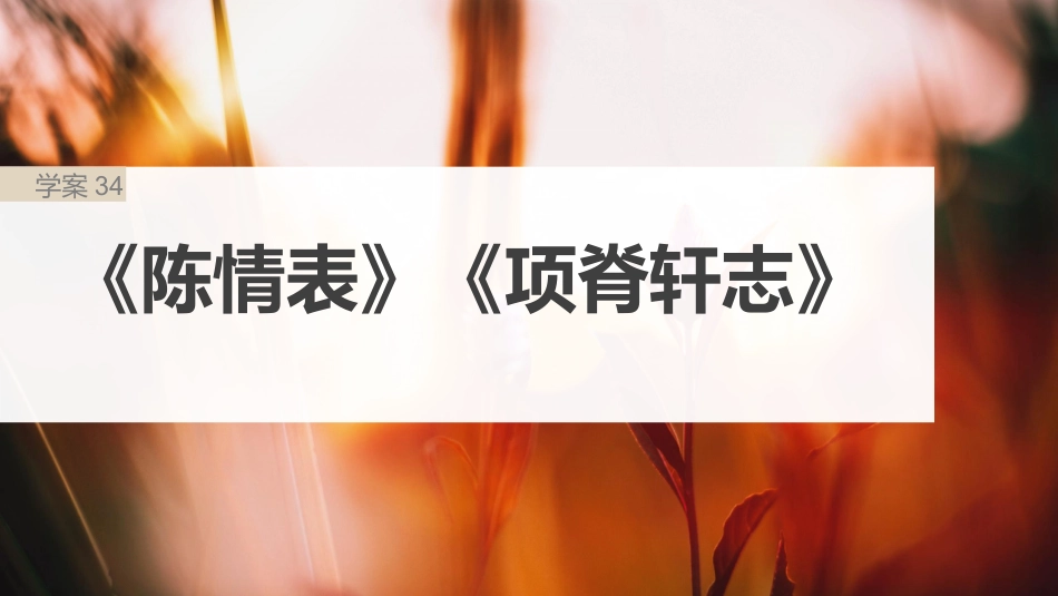 2024年新高考语文 板块5 第1部分 教材内文言文复习 课时34　《陈情表》《项脊轩志》.pptx