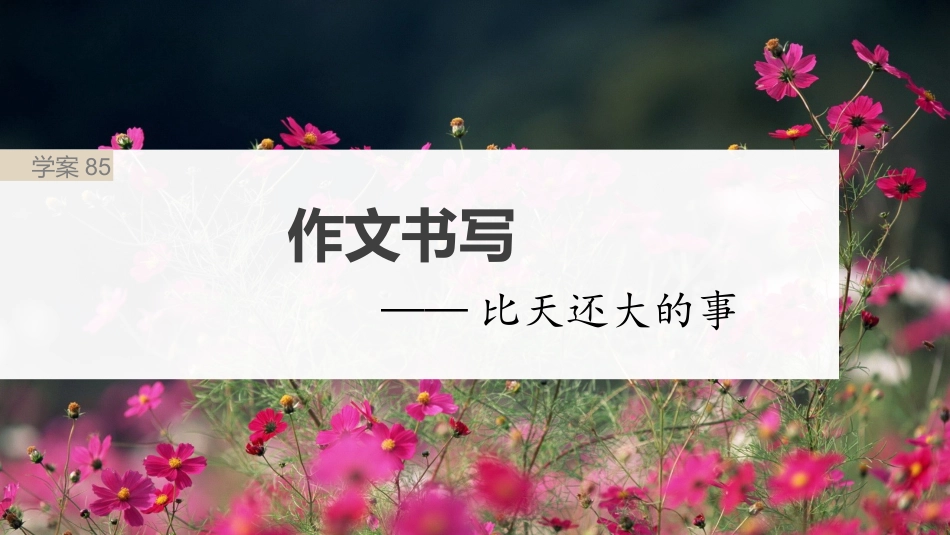 2024年新高考语文 板块10 写作 课时85　作文书写——比天还大的事.pptx