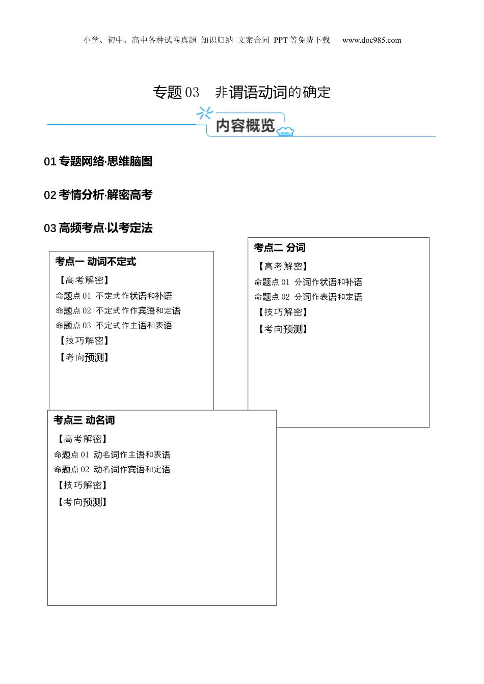 2024年新高考英语复习资料 专题03 非谓语动词的确定（讲义）（解析版）  .docx
