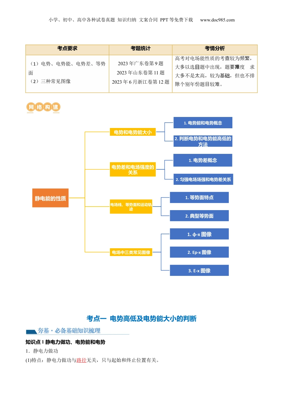 2024年新高考物理资料 第38讲 静电能的性质（讲义）（解析版）.docx