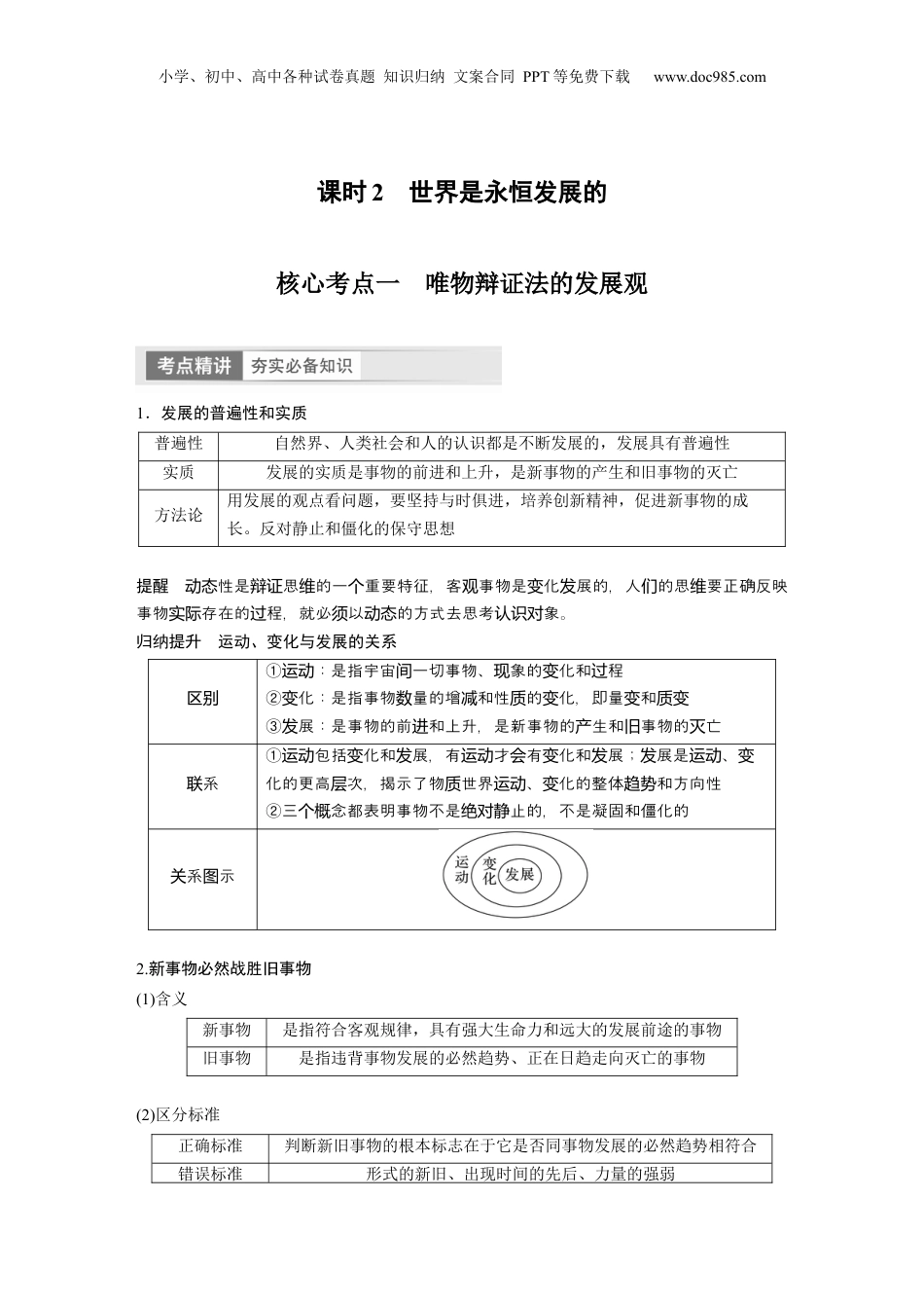 2024年新高考政治资料  必修4　第20课　课时2　世界是永恒发展的.docx