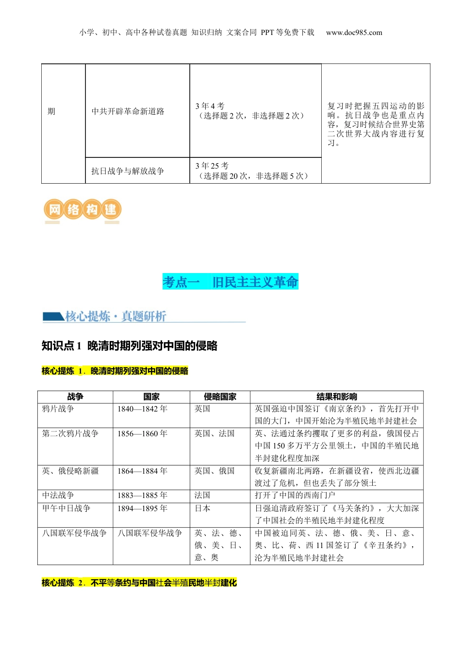2024年新高考历史资料  专题04 近代中国的救亡图存（讲义）（解析版）.docx