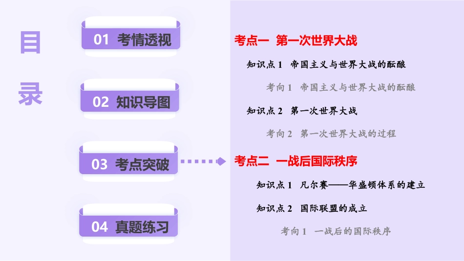2025年新高考历史资料  第28讲 第一次世界大战与战后国际秩序（课件）.pptx