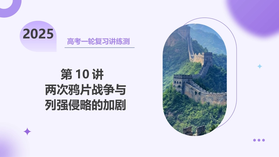 2025年新高考历史资料  第10讲+两次鸦片战争与列强侵略的加剧（课件）.pptx