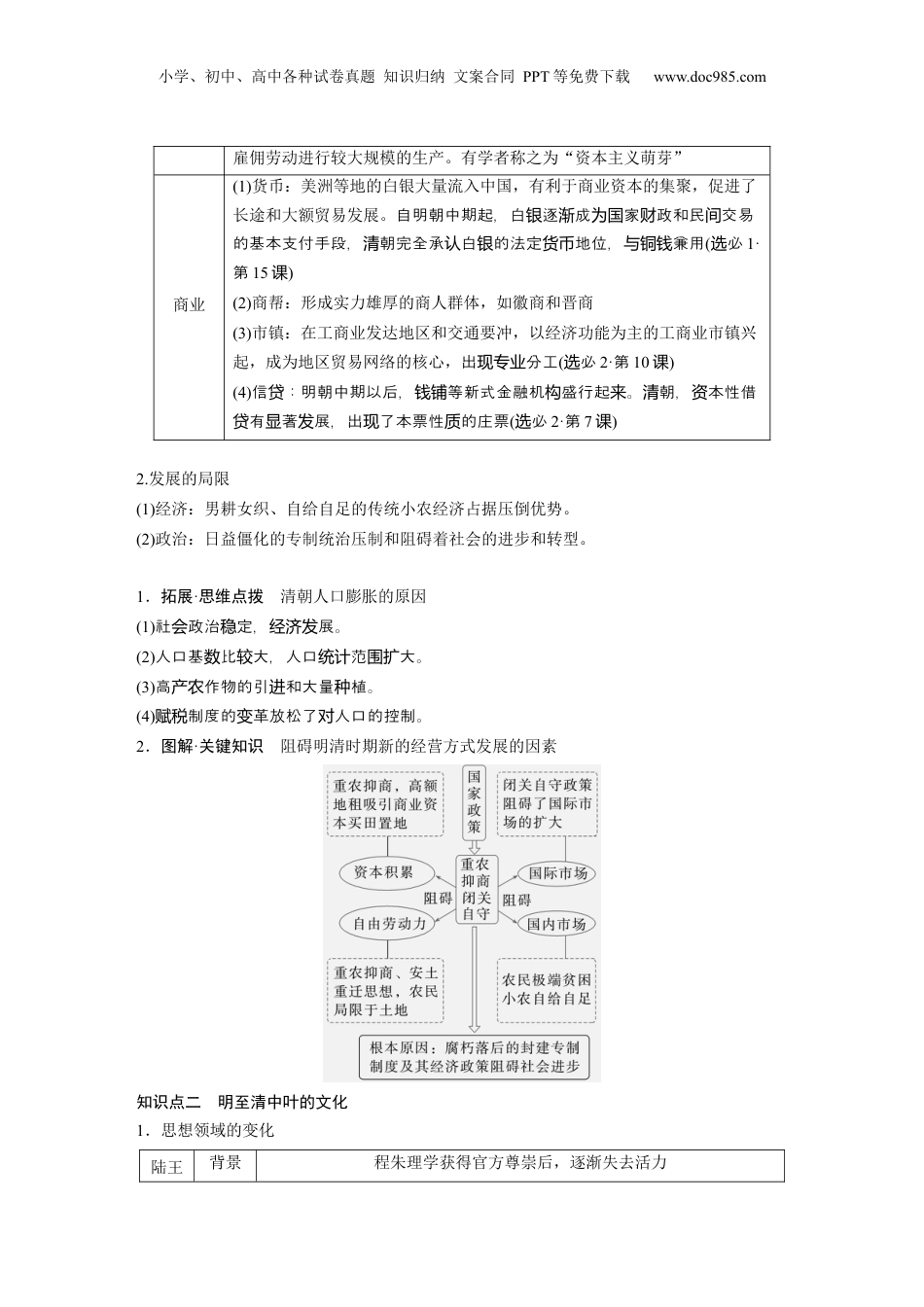 2025年新高考历史资料  板块一　第五单元　第12讲　明至清中叶的经济与文化 (1).docx