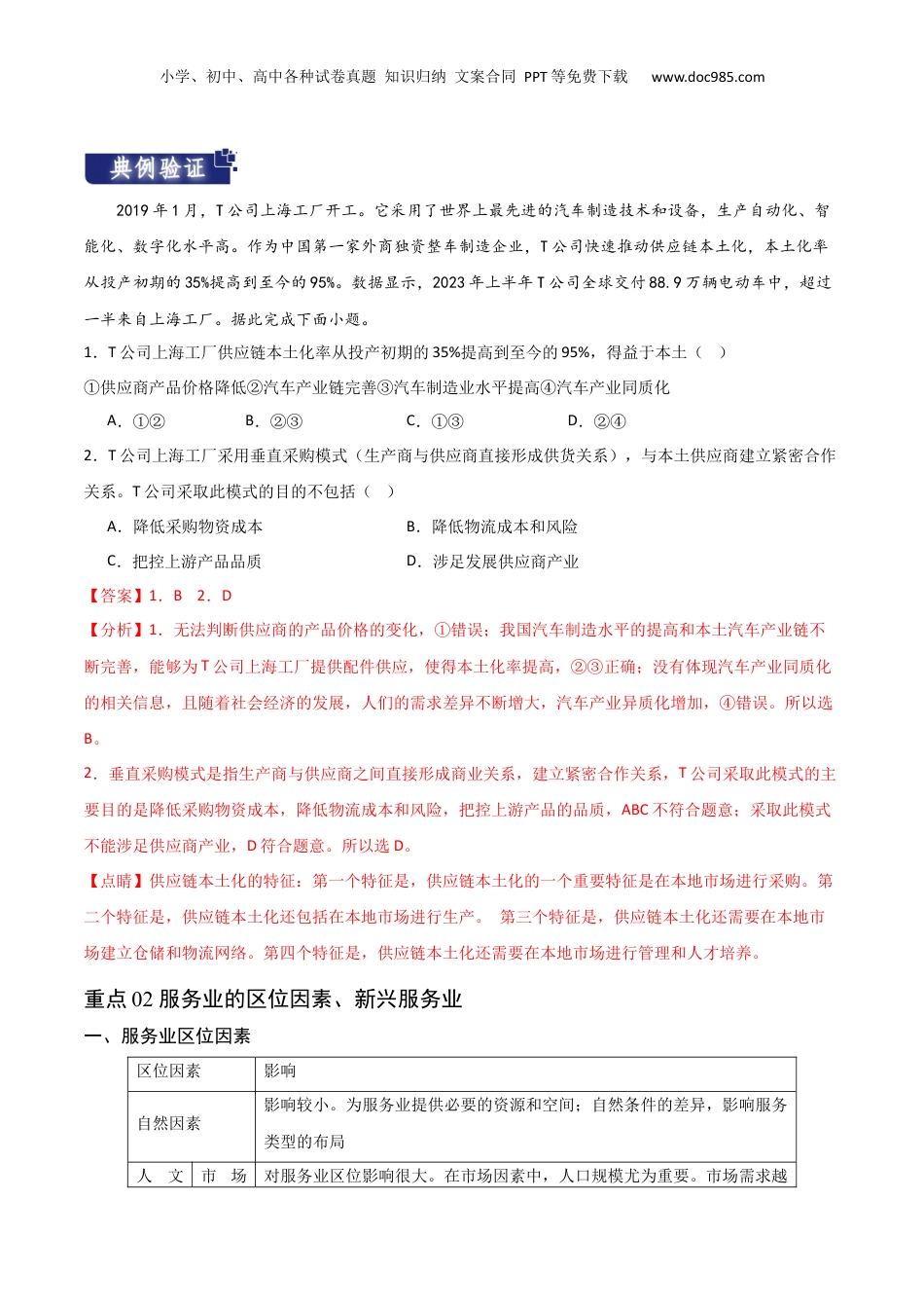 重难点12 区域产业的创新与发展 -2024年高考地理【热点·重点·难点】专练（新高考专用）（解析版）.docx