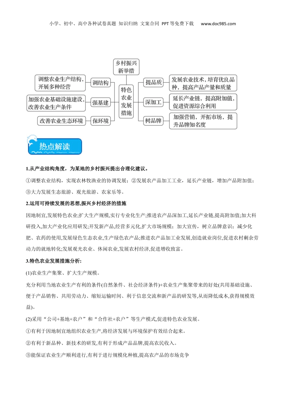 热点02 乡村振兴-2024年高考地理【热点·重点·难点】专练（新高考专用）（解析版）.docx